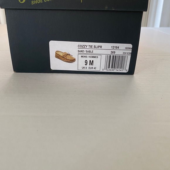 Florsheim Cozzy Tie Moccasin Slippers Mens 9M Sand Sable Leather 12184-269 New - Picture 8 of 10